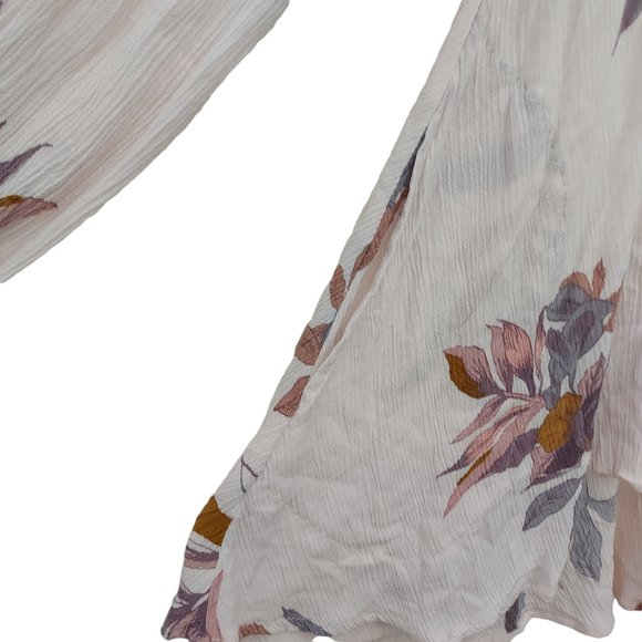 Free People Mini Dress Womens XS Pink Floral Peasant Bohemian Cottagecore - Picture 9 of 11